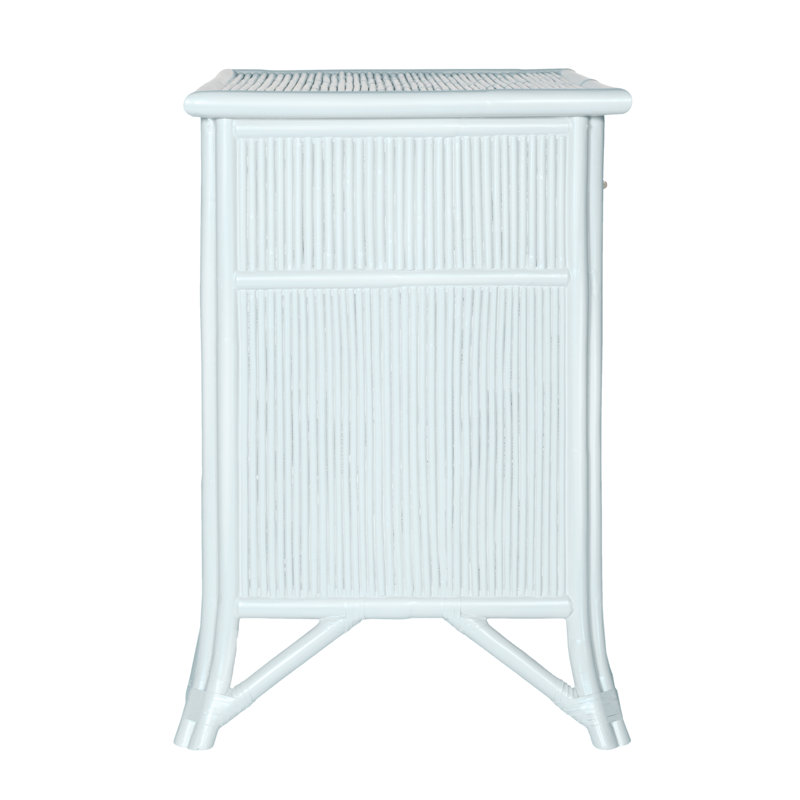 1 - Drawer Rattan Nightstand, Light Blue