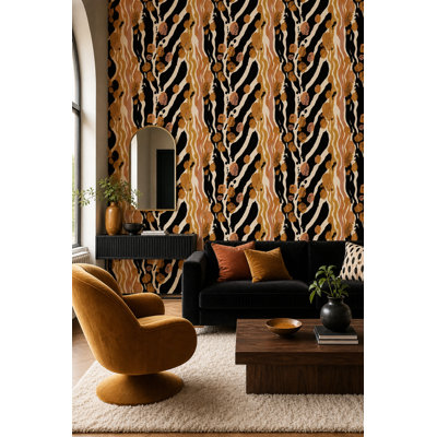 Papier peint à motif animalier zébré à rayures
