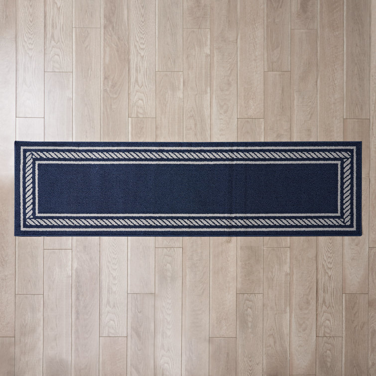 Nautica Rope Border Machine Washable All Loop Tufted Rugs 1-Piece