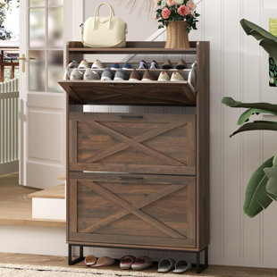 24 Pair Shoe Storage Cabinet