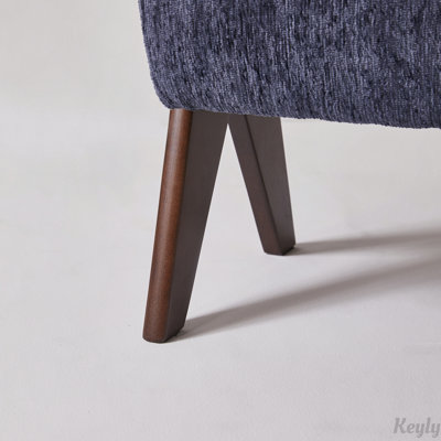 Chenille Upholstered Bench with Solid Wood Legs