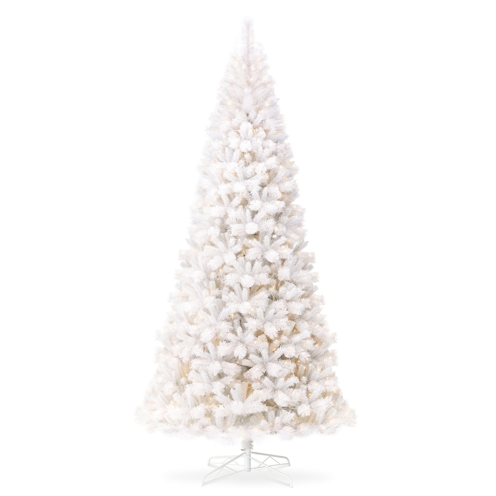 Johvan Pre-Lit White Pine Christmas Tree with LED Twinkling Lights, 10' H