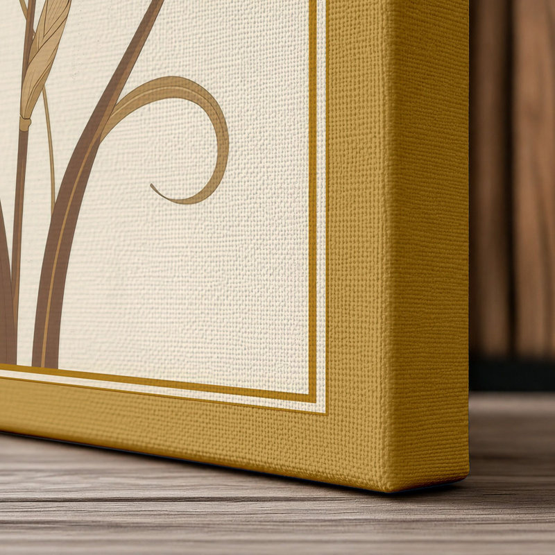 Iris Study Botanical - Wrapped Canvas, 18x12 - 45.7 x 30.5 cm, Ochre Border