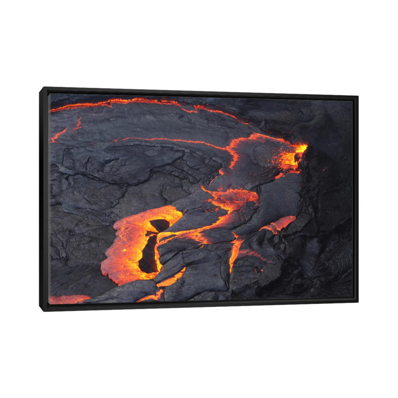 «Erta Ale Lava Lake, Danakil Depression, Éthiopie II» par Martin Rietze, impression sur toile tendue, Toile avec cadre noir