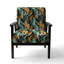 Jungle Majesty en orange et vert - Fauteuil rembourré contemporain, fauteuil d'appoint orange