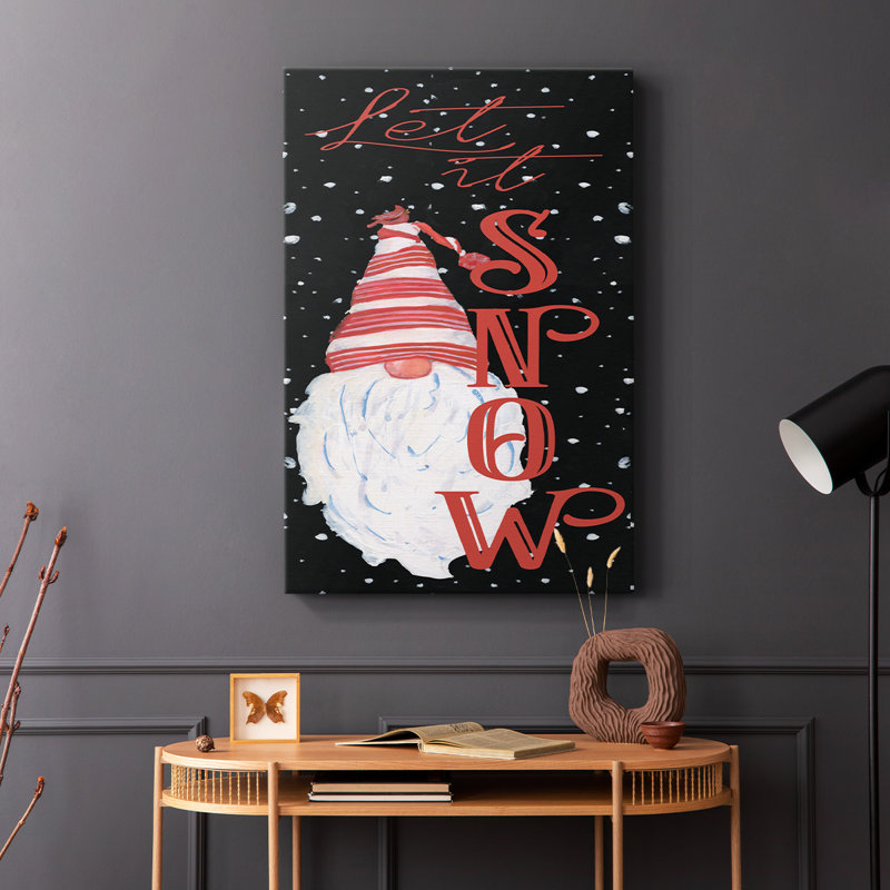 Let It Snow Gnome -Gallery Wrapped Cavas, 48" H x 32" W