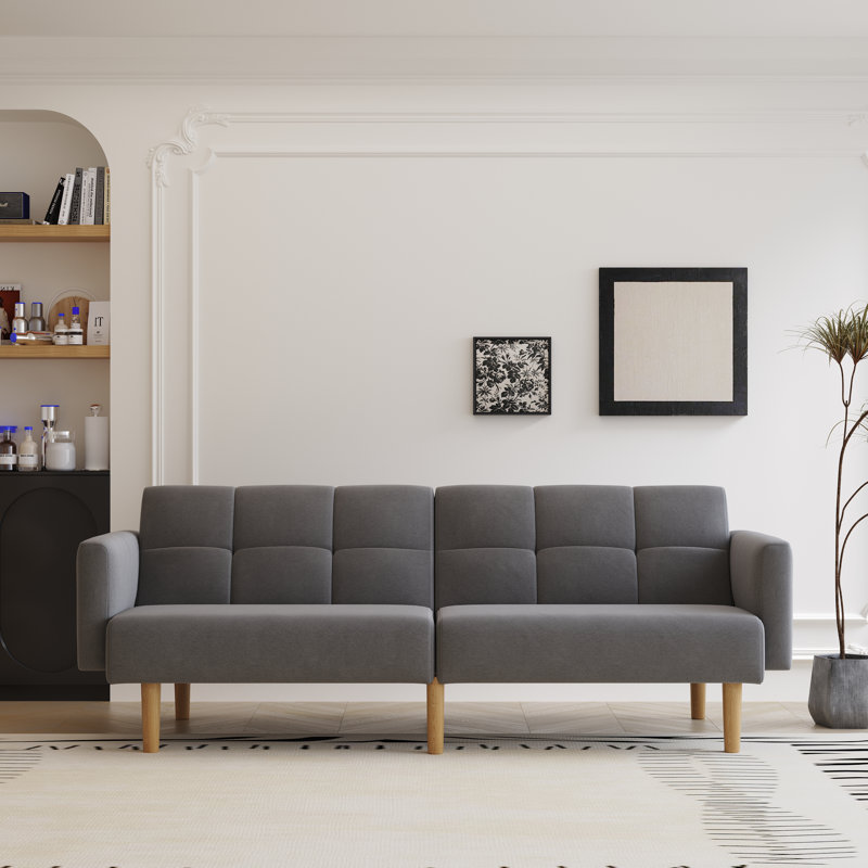 Hewson 3 Seater Sofa Bed, Grey, Velvet