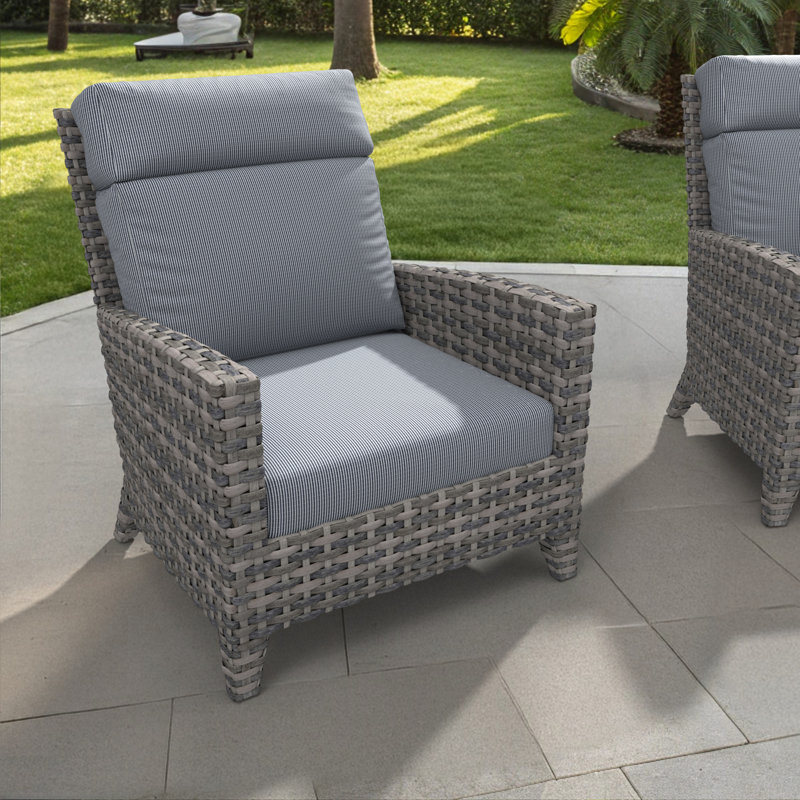 Coussin d'extérieur 24,5 x 27 po pour chaise à dossier haut, coussin de remplacement épais de 6 po, ensemble de coussins de chaise Adirondack