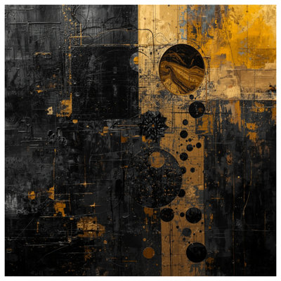 Couvertures d'art abstrait noir et or