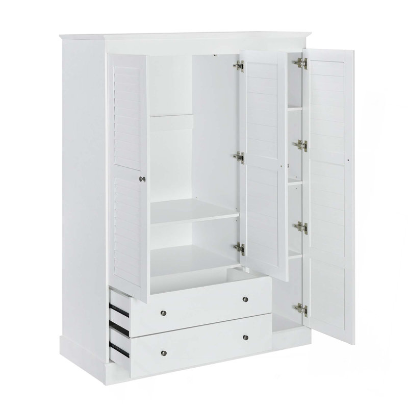 Charmante garde-robe à 3 volets avec plusieurs options de rangement