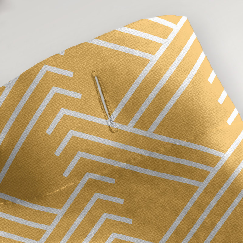 Rideau de douche simple Classic Zig Zag, Jaune / Blanc