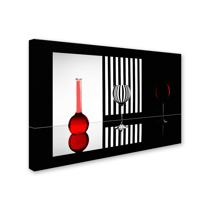 Art mural sur toile tendue - "Just Red" Doris Reindl pour décoration de salon, de chambre à coucher ou de bureau - 16 x 24