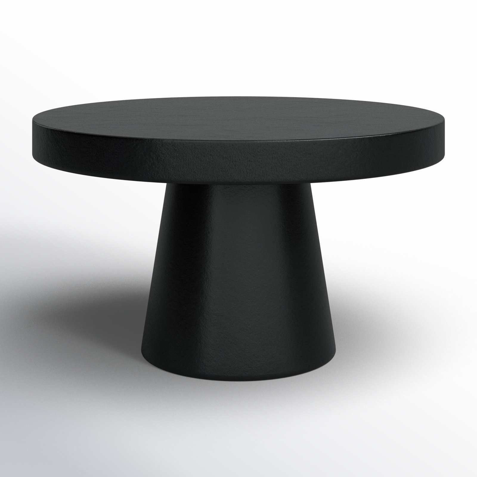 Prevelly 27" Concrete Round Coffee Table, Black
