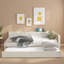 Lit plateforme tapissier moderne avec USB et lit gigogne-264580177