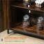 Buffet industriel avec portes et amp; Tablettes réglables, brun rustique | Bois aggloméré + acier