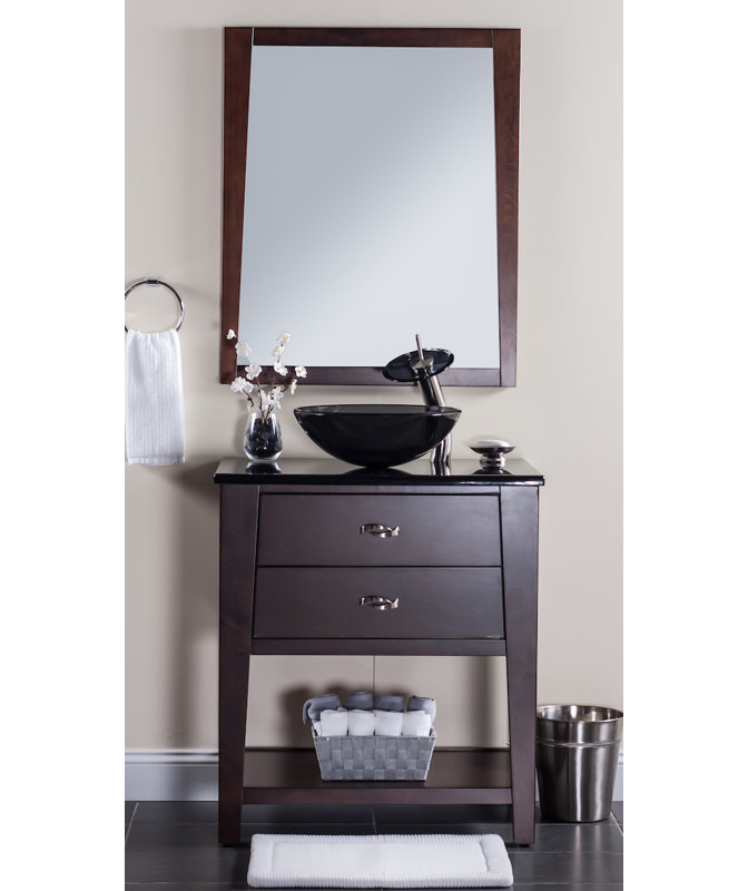 Lavabo de salle de bain vasque circulaire en verre avec robinet Nera