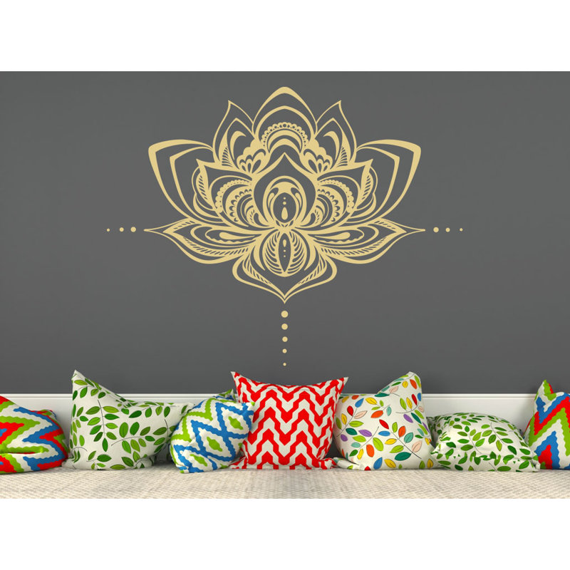 Décalcomanie murale fleur lotus Natazhat, Brun pâle