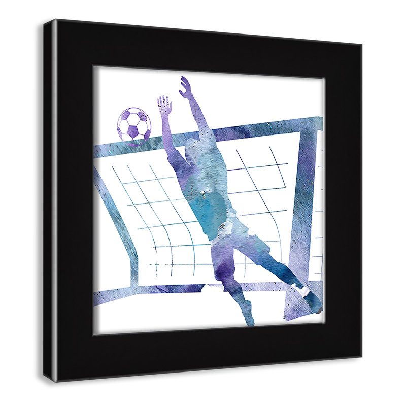 Fille de football 2, H 10 po x l 10 po x P 0,63 po, Cadre noir