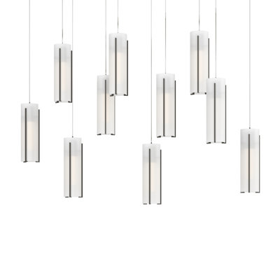 Luminaire suspendu cylindrique 10 lumières Exos