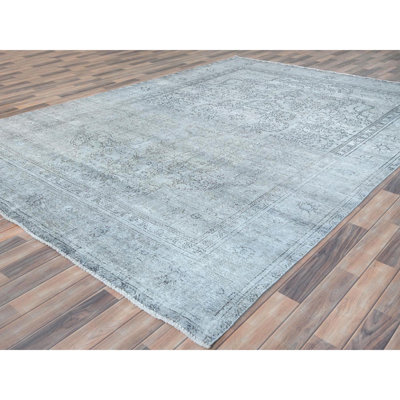 Tapis oriental en laine noué à la main 8 pi x 2 po x 11 po 2 po ivoire, rétro et persan Tabriz