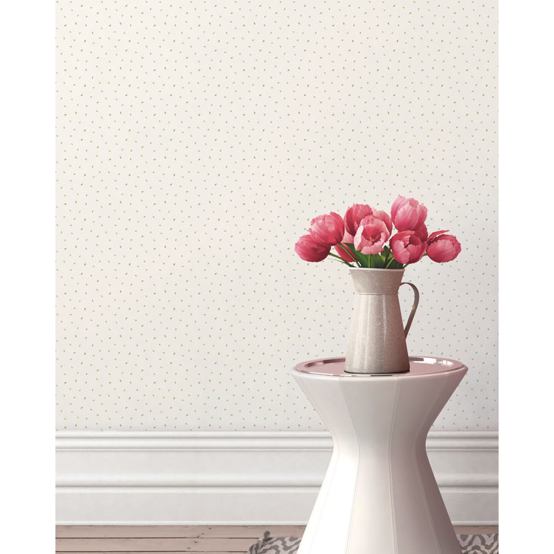 Cantwell 25.4m x 53cm Matte Wallpaper Roll, Green/White