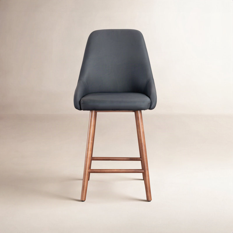 Tabouret de bar rembourré Verano Stoke, Similicuir noir