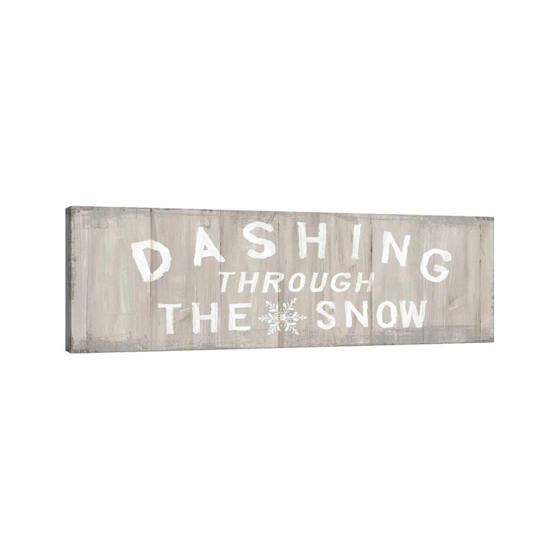 Woodland Holidays Sign I Warm Gray V2 by Danhui Nai - Wrapped Canvas Panoramic Painting, 30.48 cm H x 91.44 cm W x 3.175 cm D