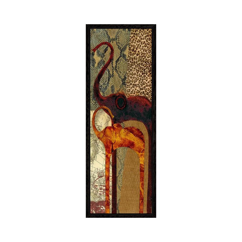 On Safari II by Tava Studios - Panoramic Gallery-Wrapped Canvas Giclée on Canvas, 30.48 cm H x 91.44 cm W, Black Framed
