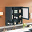 Armoire de toilette murale 30 po, tablettes réglables, fermeture en douceur, miroir haute définition, peinture bleue, conception moderne pour armoire 2 en 1 avec portes, meuble de rangement et meuble-lavabo,-130906976