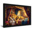 Animaux animaux reposant sur un lit royal avec rideaux-470188086-470188072-470188075