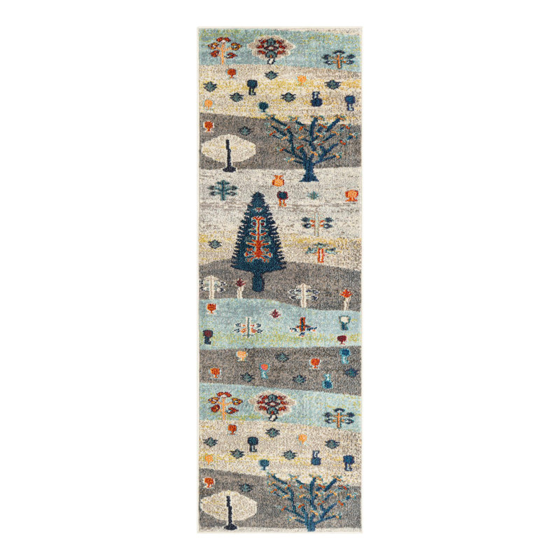 Washable Floral Indoor Rug, Runner 2' x 6'1"