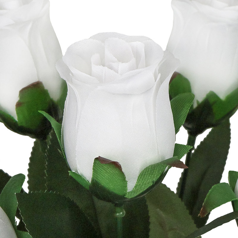 Bouquet de roses artificielles, Blanc