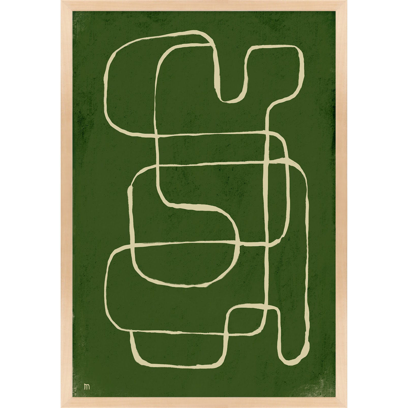 Line Works 1 by Studiom, Maple Framed Paper, 50" H x 35" W x 1.25" D
