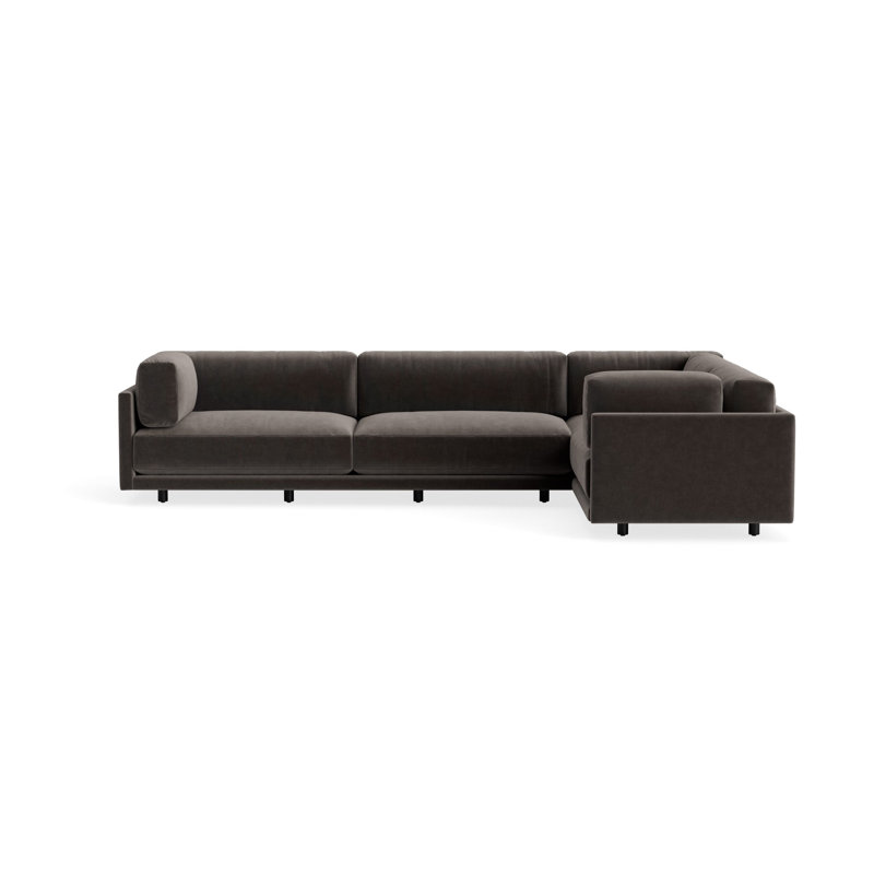 MTO - Sunday L Sectional Sofa, Left, Storm Velvet