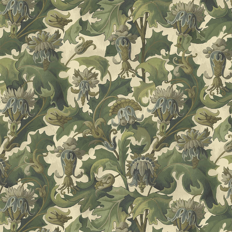 Vespertine Floral Wall Mural, Ecru