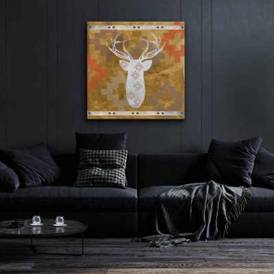  «Deer Rack 2» par Erin Clark, art mural en verre acrylique, 24 po x 24 po