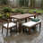 Acacia Wood Patio Dining Set With Umbrella Hole And Waterproof Cushions - Outdoor Table For 6 People-1292754780