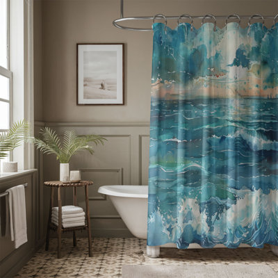 Rideau de douche standard 1 pièce Vivid Ocean