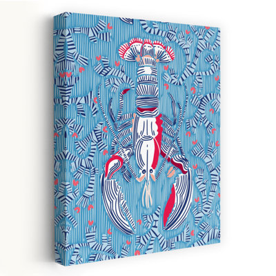 Vibrant Ocean Lobster Abstract Modern Vibrant Lobster Ocean Summer Wall Art