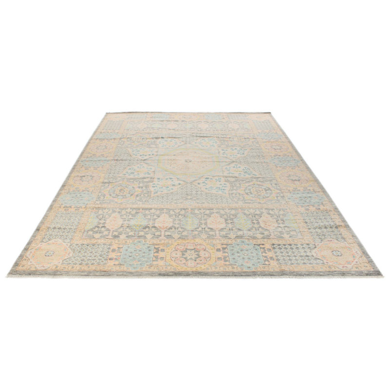 Tapis turc ivoire et multicolore Oushak