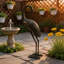 Statue de grue de jardin en aluminium de 99 cm (39 pouces), décoration d'oiseau d'extérieur se lissant les plumes