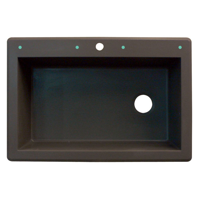 Évier de cuisine à simple cuve en granite l 33 po x l 22 po Radius, Espresso