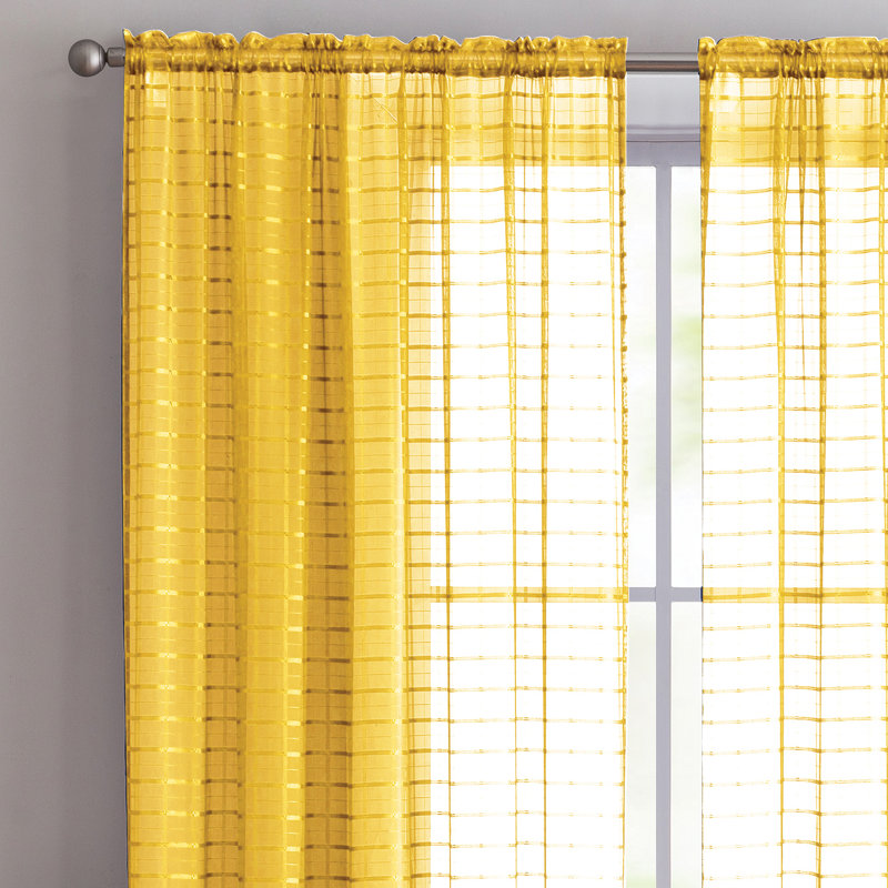 Paire de rideaux transparents Carington, Jaune