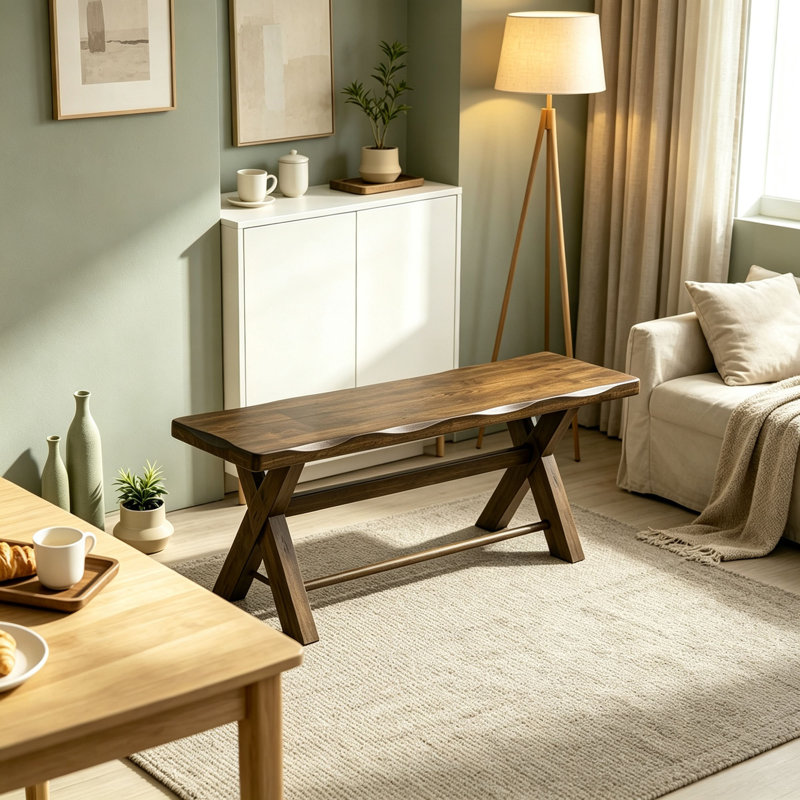 Alston Wood Dining Bench Knotty Nutmeg