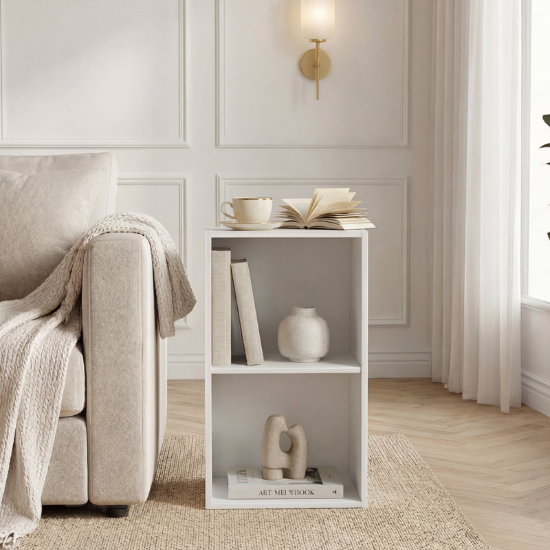 Gerardi 32cm W Standard Bookcase, White, 54 cm H x 32 cm W