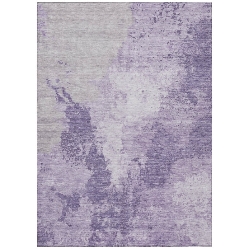 Bravari Purple Washable Indoor-Outdoor Rug - LOOMLAN, 3' x 5'