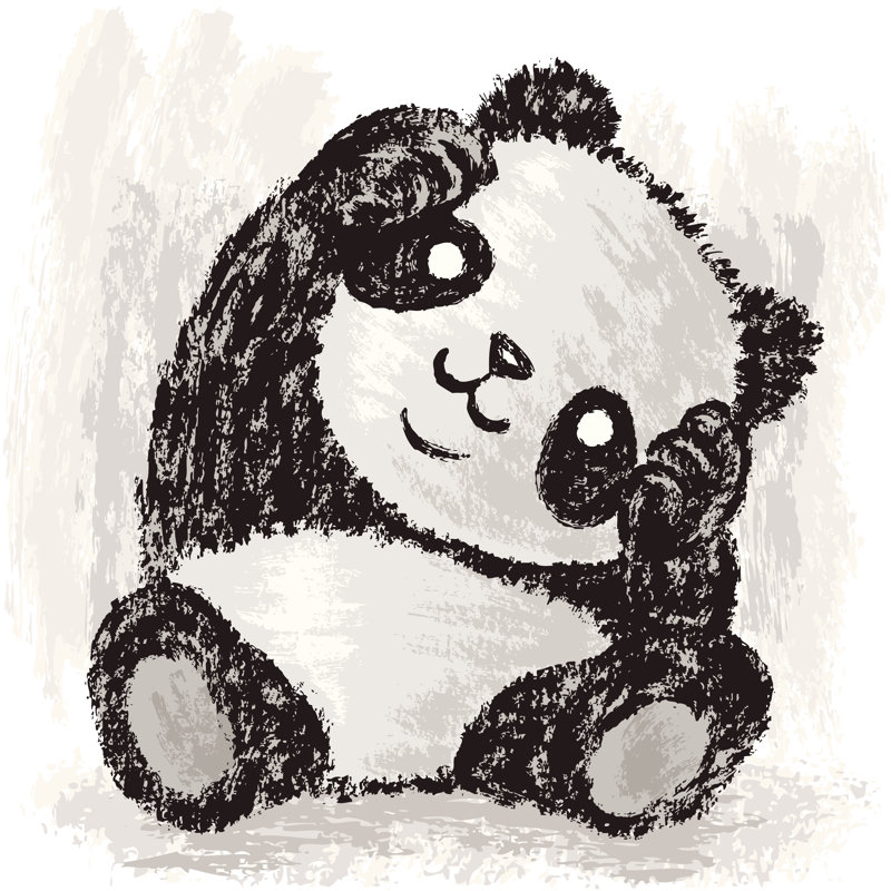 Cute Panda by Toru-Sanogawa - No Frame Print on Canvas, 91cm H x 91cm W