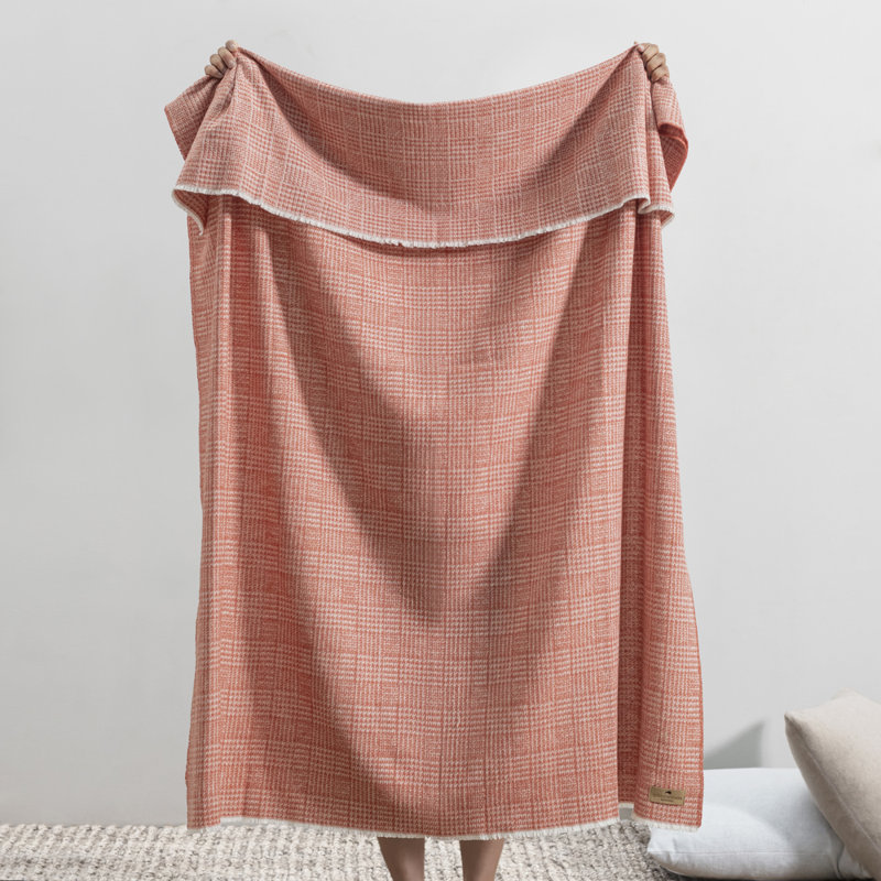 Sutton Plaid Throw,  Spicy Orange Houndstooth