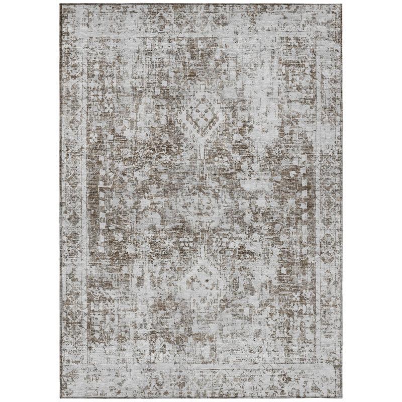 Tapis oriental lavable intérieur 8 pi x 10 pi chocolat