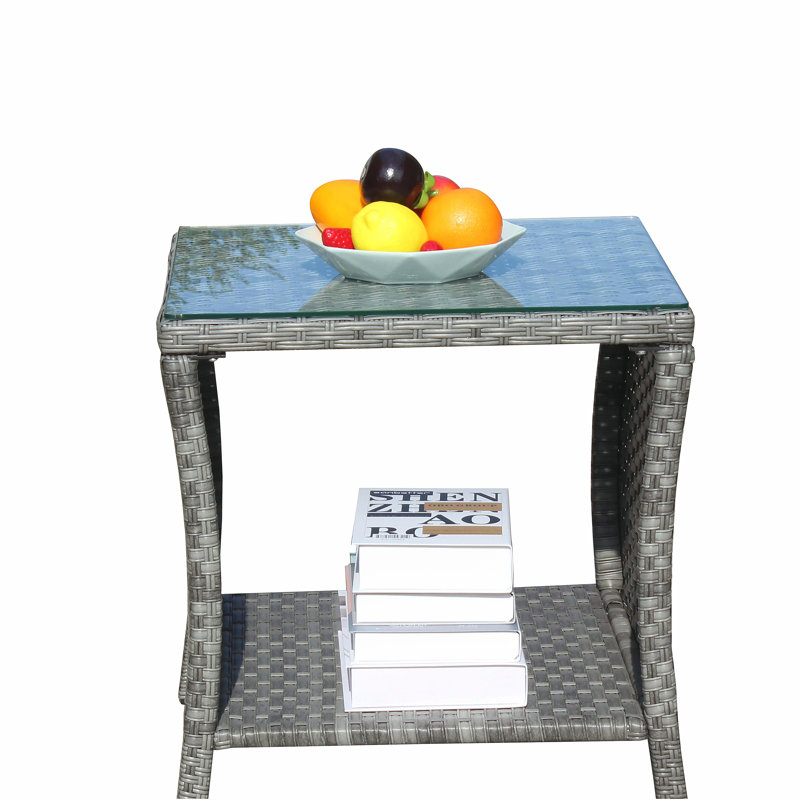 Table basse avec patio extérieur en verre trempé transparent